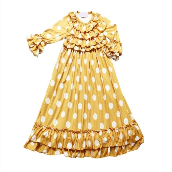 NWT Girls Modest Ruffle Dot Dress - Picture 4 of 6